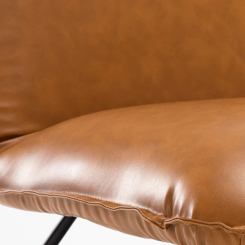 Fauteuil d'appoint du milieu du siècle en similicuir avec dossier réglable