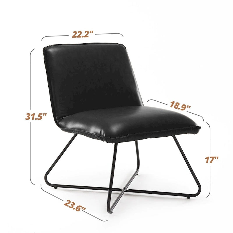 Fauteuil d'appoint du milieu du siècle en similicuir avec dossier réglable