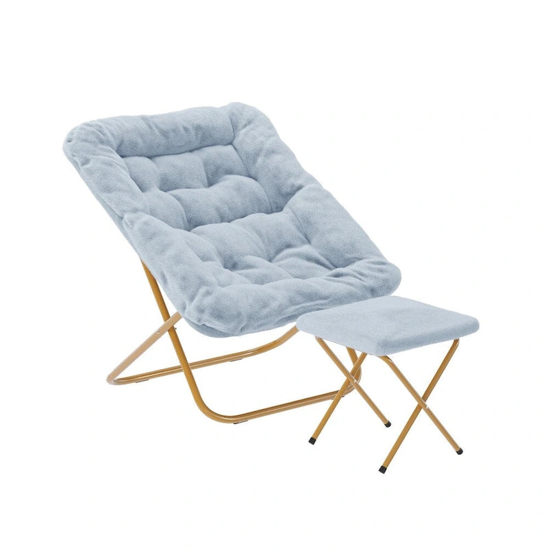 Fauteuil soucoupe pliant rembourré surdimensionné avec ottoman