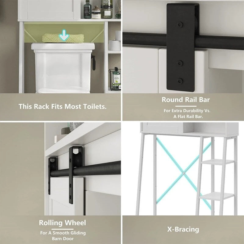 Meuble de rangement pour WC avec porte-rouleau de papier toilette