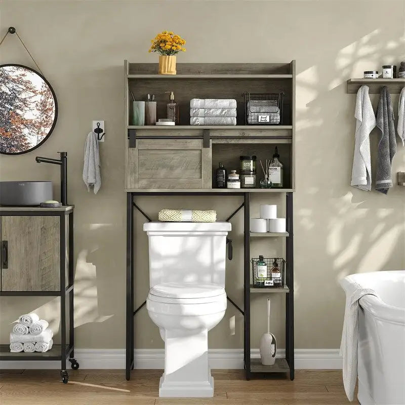 Meuble de rangement pour WC avec porte-rouleau de papier toilette