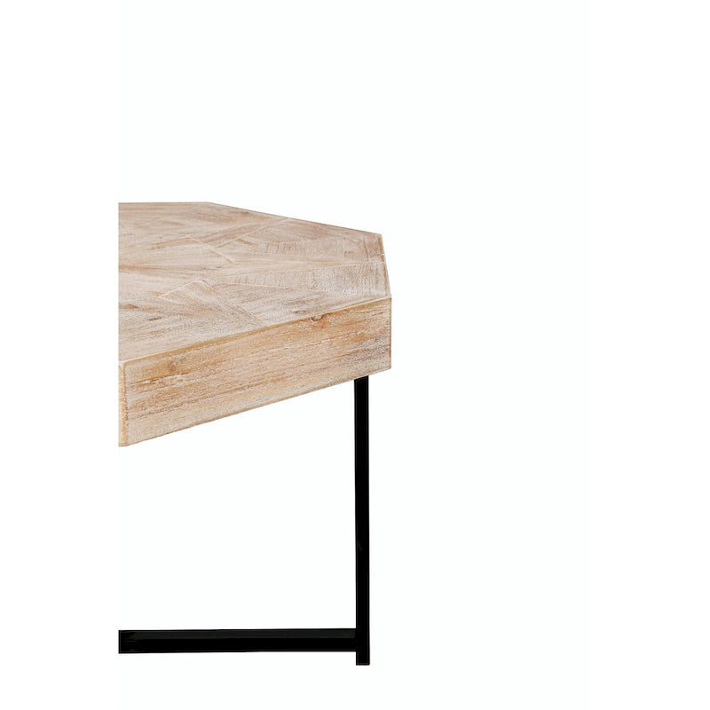 Table basse octogonale en bois, style patchwork, vintage