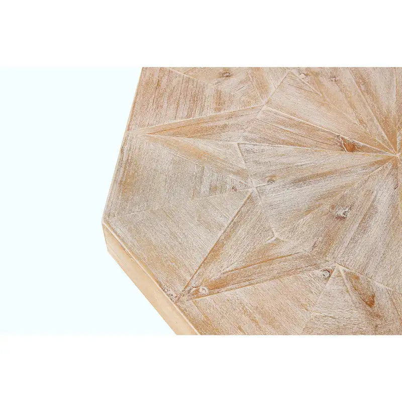 Table basse octogonale en bois, style patchwork, vintage