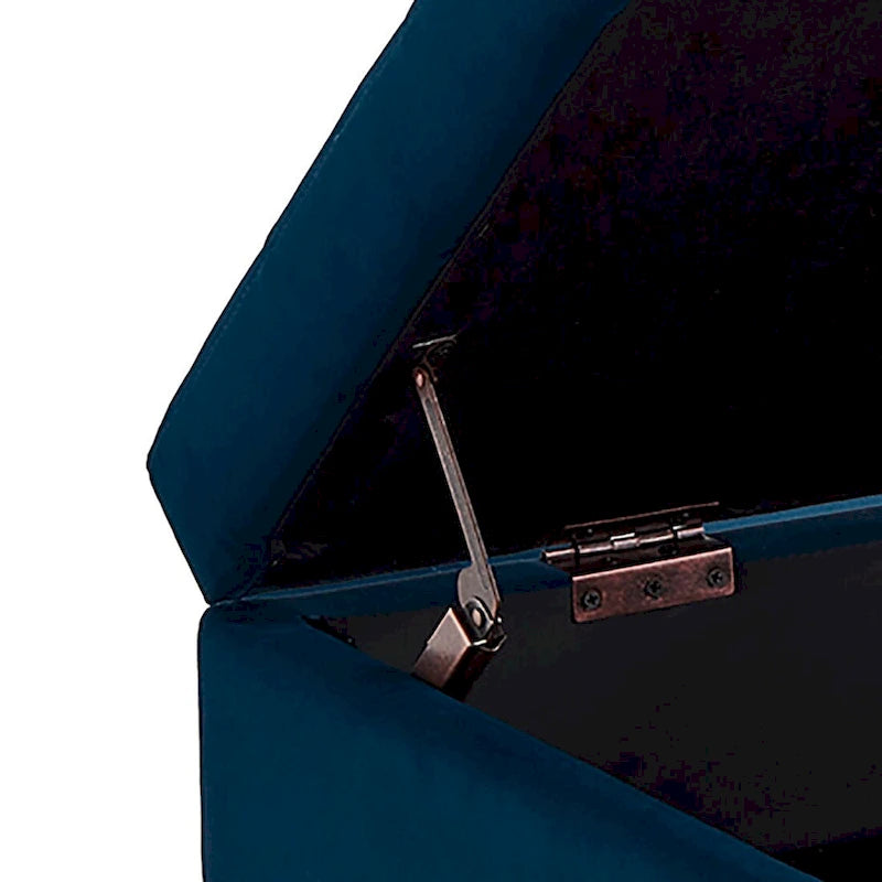 Banc de rangement moderne en velours avec siège à rabat
