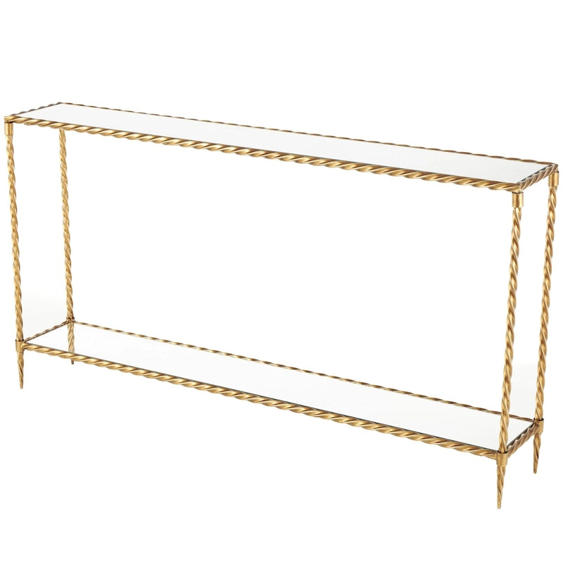 Console 1 étagère inspirée d'une corde métallique torsadée