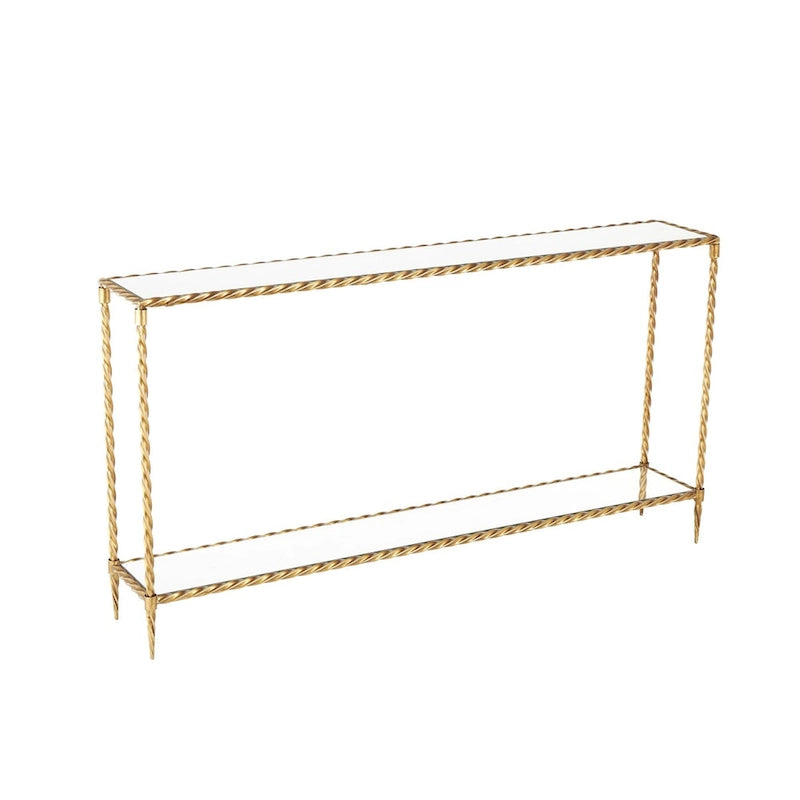 Console 1 étagère inspirée d'une corde métallique torsadée