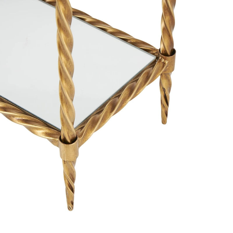 Console 1 étagère inspirée d'une corde métallique torsadée