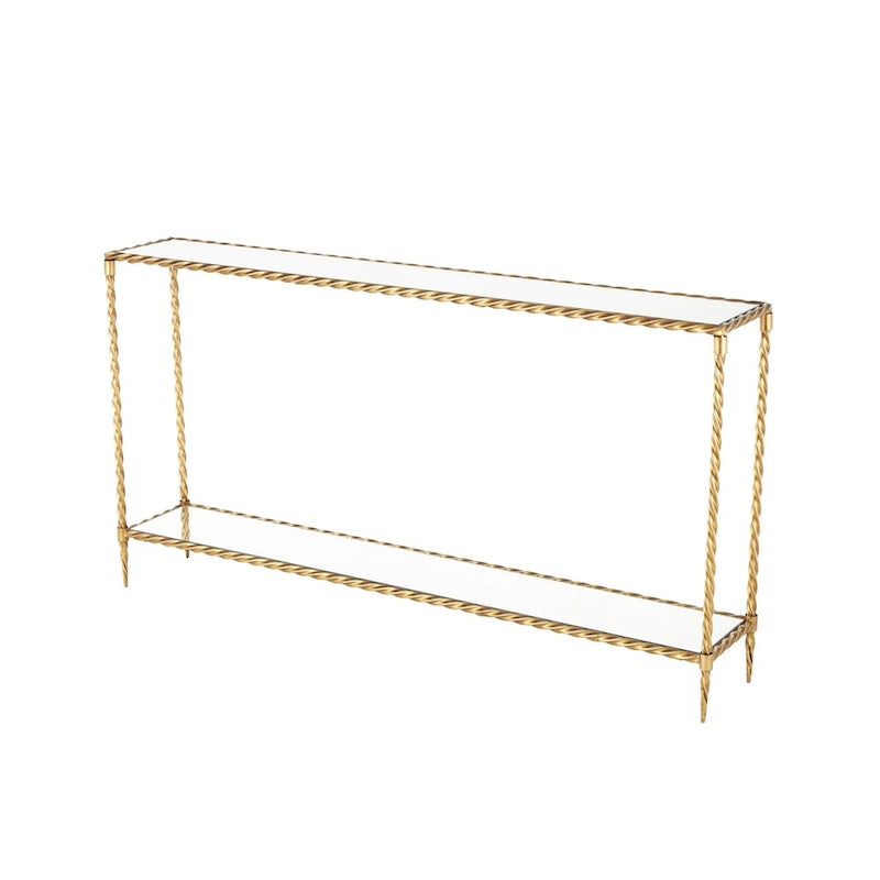 Console 1 étagère inspirée d'une corde métallique torsadée